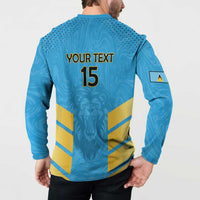 Custom Saint Lucia Cricket Button Sweatshirt Go Beinspired