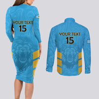 Custom Saint Lucia Cricket Couples Matching Long Sleeve Bodycon Dress and Long Sleeve Button Shirt Go Beinspired