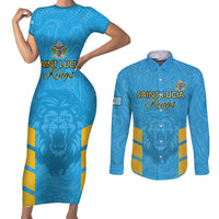 Custom Saint Lucia Cricket Couples Matching Short Sleeve Bodycon Dress and Long Sleeve Button Shirt Go Beinspired