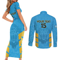 Custom Saint Lucia Cricket Couples Matching Short Sleeve Bodycon Dress and Long Sleeve Button Shirt Go Beinspired