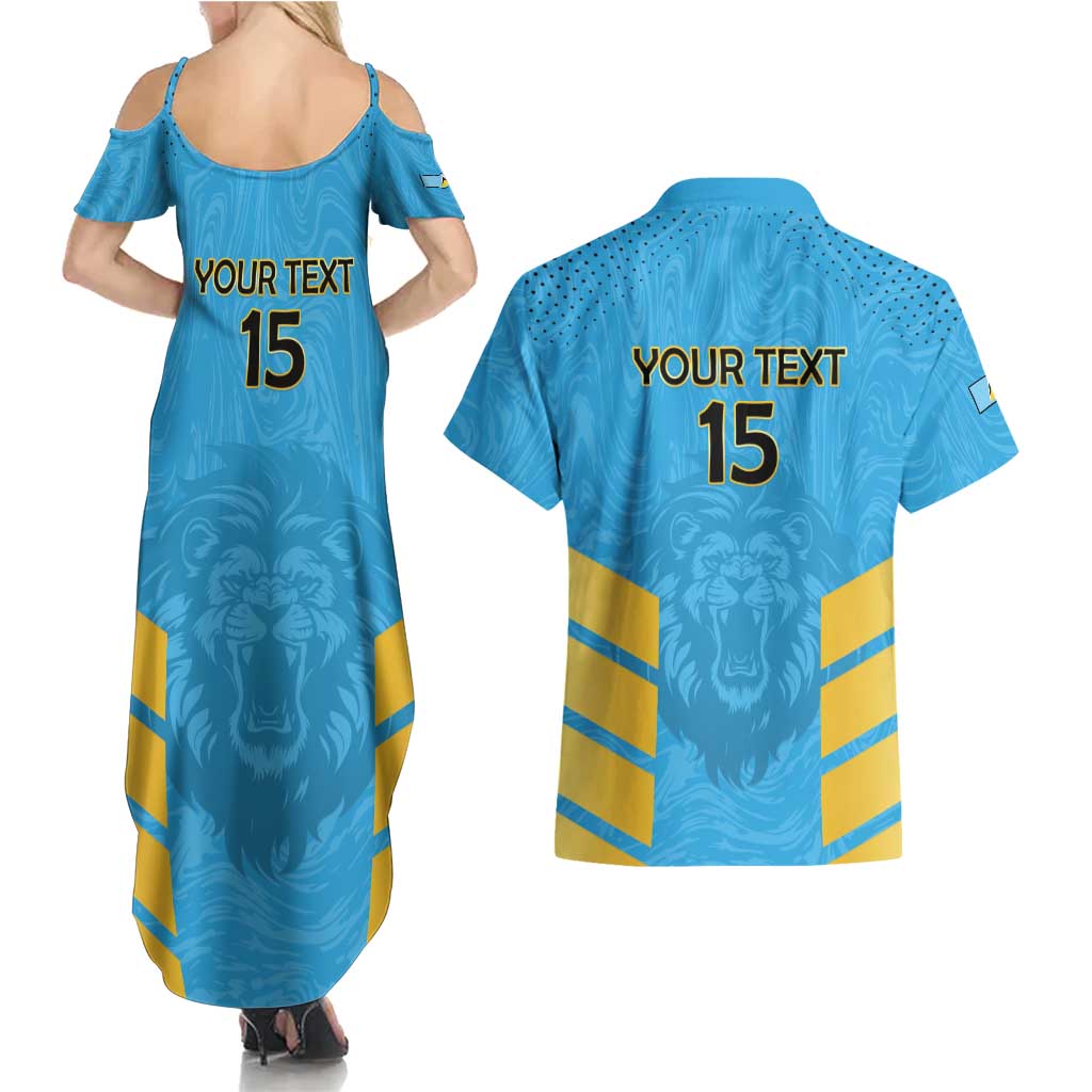 Custom Saint Lucia Cricket Couples Matching Summer Maxi Dress and Hawaiian Shirt Go Beinspired