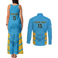 Custom Saint Lucia Cricket Couples Matching Tank Maxi Dress and Long Sleeve Button Shirt Go Beinspired
