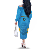 Custom Saint Lucia Cricket Family Matching Off The Shoulder Long Sleeve Dress and Hawaiian Shirt Go Beinspired