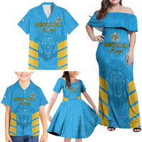 Custom Saint Lucia Cricket Family Matching Off Shoulder Maxi Dress and Hawaiian Shirt Go Beinspired