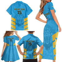 Custom Saint Lucia Cricket Family Matching Short Sleeve Bodycon Dress and Hawaiian Shirt Go Beinspired
