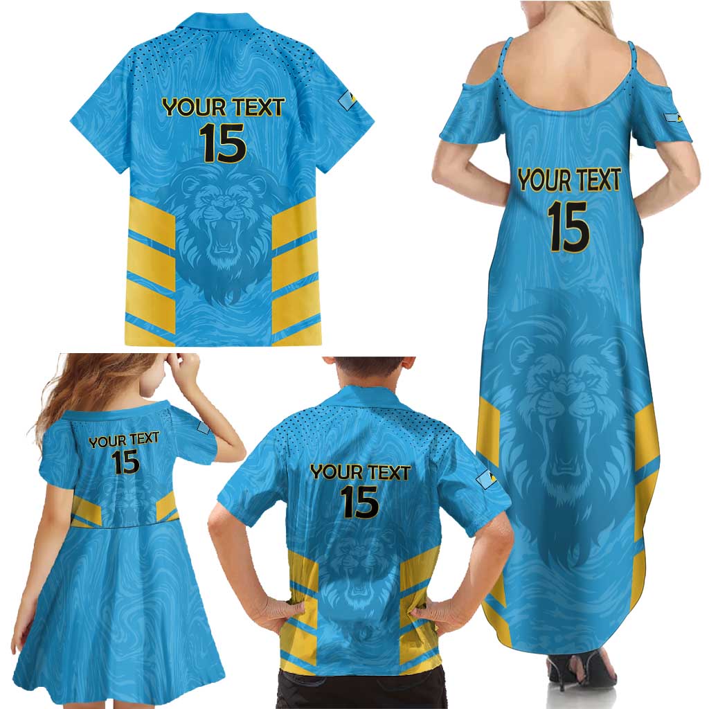 Custom Saint Lucia Cricket Family Matching Summer Maxi Dress and Hawaiian Shirt Go Beinspired