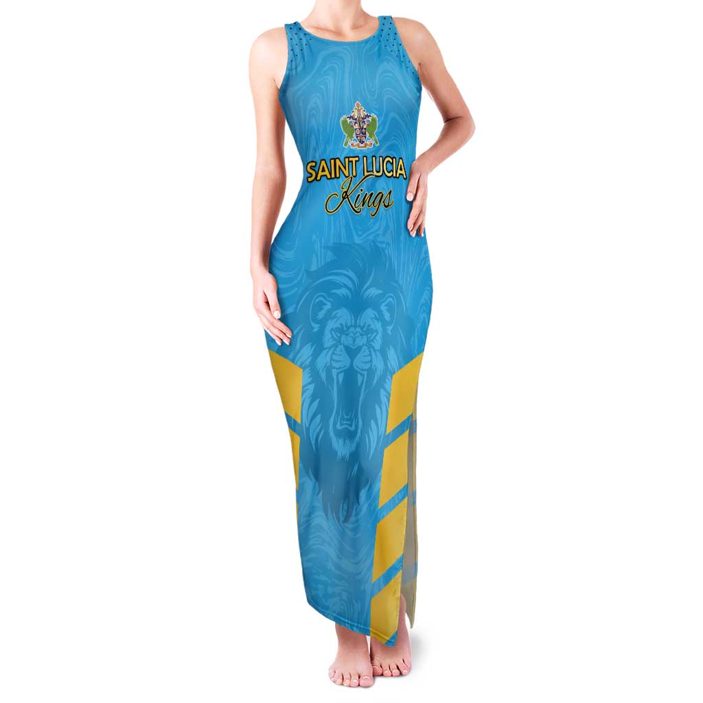 Custom Saint Lucia Cricket Family Matching Tank Maxi Dress and Hawaiian Shirt Go Beinspired