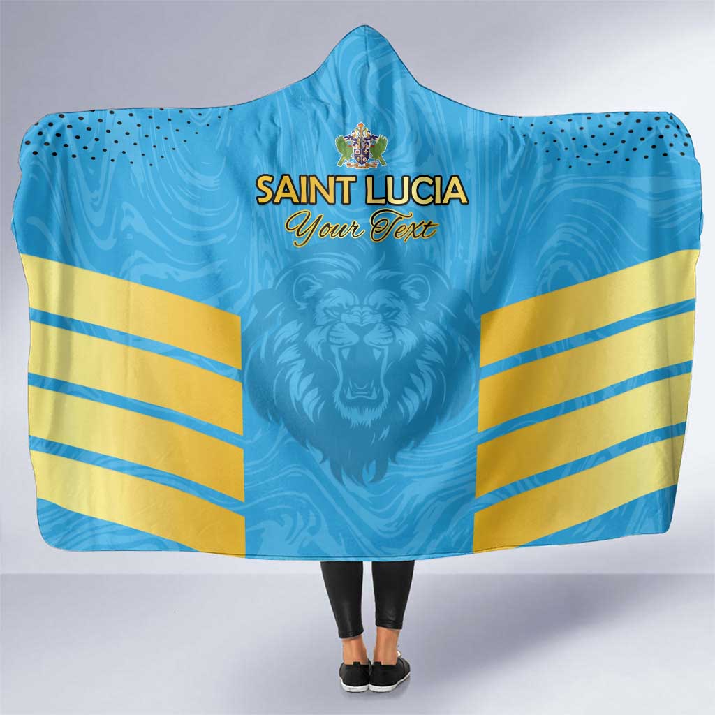 Custom Saint Lucia Cricket Hooded Blanket Go Beinspired