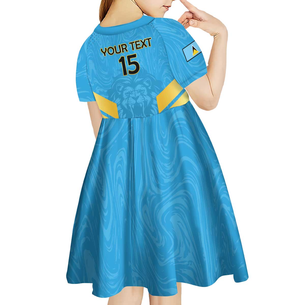 Custom Saint Lucia Cricket Kid Short Sleeve Dress Go Beinspired
