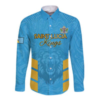 Custom Saint Lucia Cricket Long Sleeve Button Shirt Go Beinspired