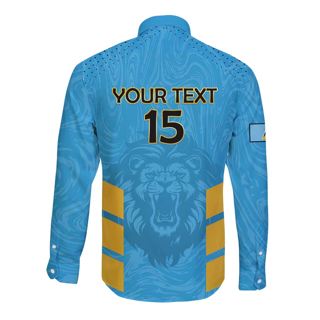 Custom Saint Lucia Cricket Long Sleeve Button Shirt Go Beinspired