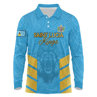 Custom Saint Lucia Cricket Long Sleeve Polo Shirt Go Beinspired