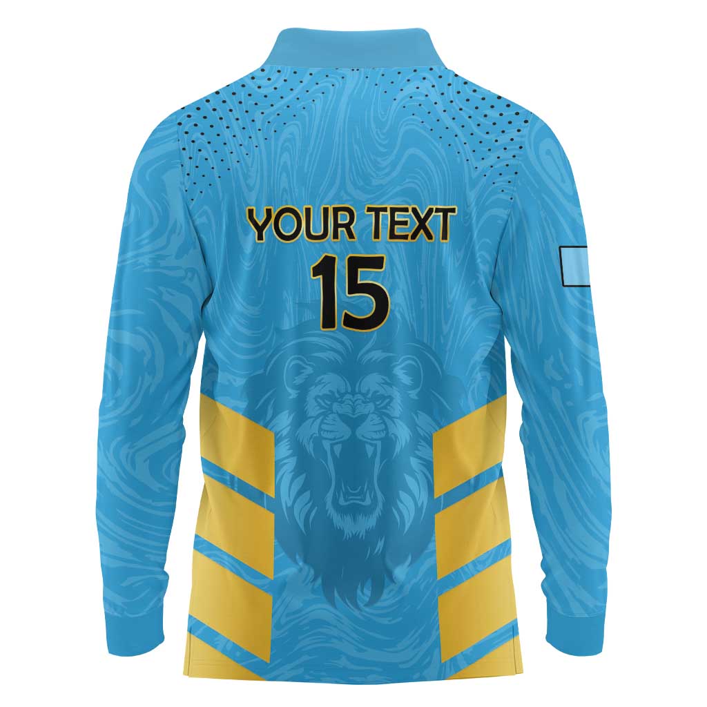 Custom Saint Lucia Cricket Long Sleeve Polo Shirt Go Beinspired