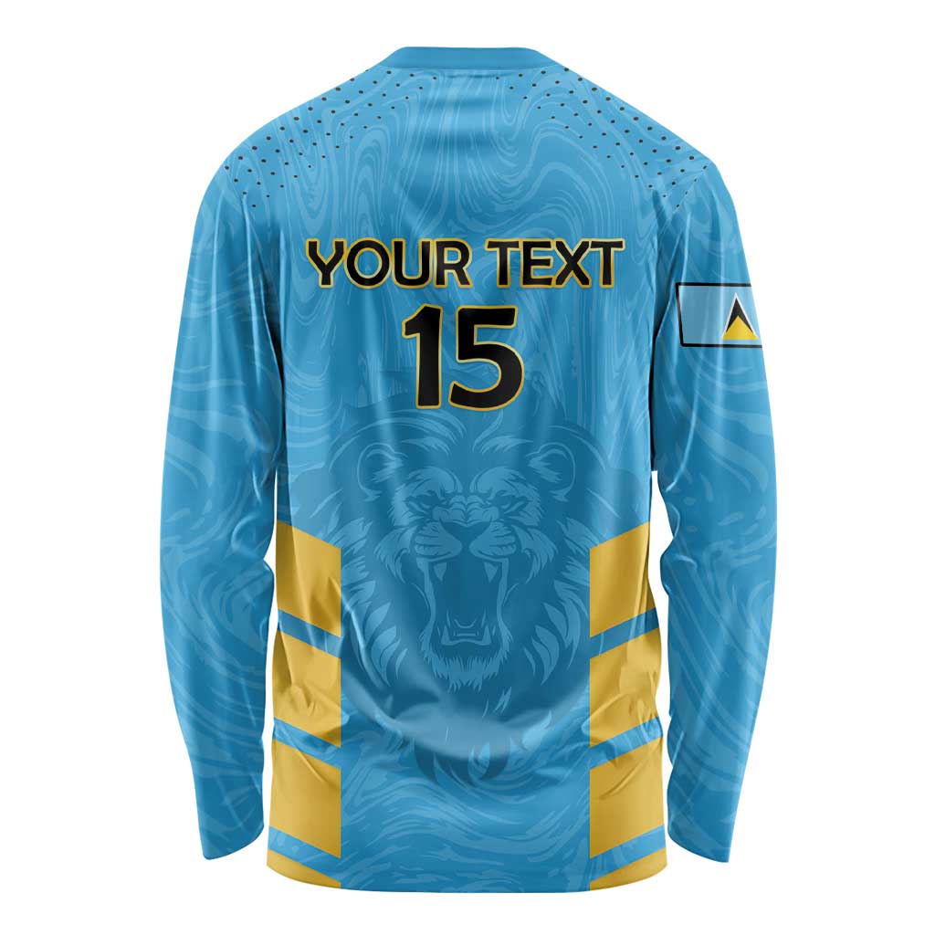 Custom Saint Lucia Cricket Long Sleeve Shirt Go Beinspired