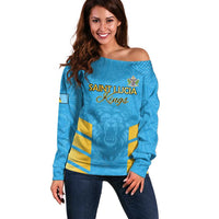Custom Saint Lucia Cricket Off Shoulder Sweater Go Beinspired