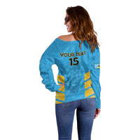 Custom Saint Lucia Cricket Off Shoulder Sweater Go Beinspired