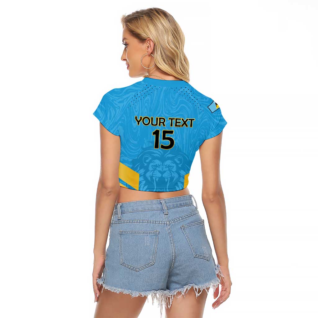 Custom Saint Lucia Cricket Raglan Cropped T Shirt Go Beinspired