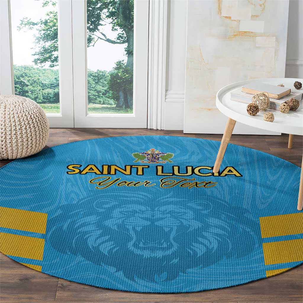 Custom Saint Lucia Cricket Round Carpet Go Beinspired