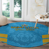 Custom Saint Lucia Cricket Round Carpet Go Beinspired