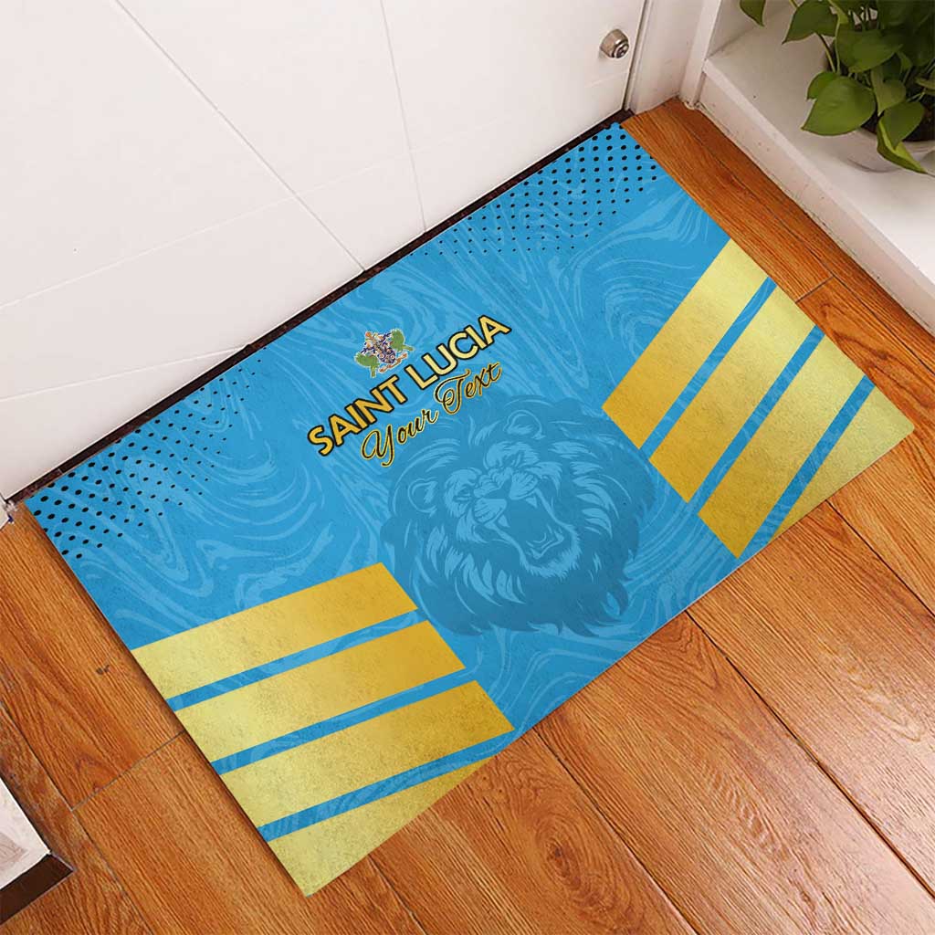 Custom Saint Lucia Cricket Rubber Doormat Go Beinspired