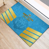 Custom Saint Lucia Cricket Rubber Doormat Go Beinspired