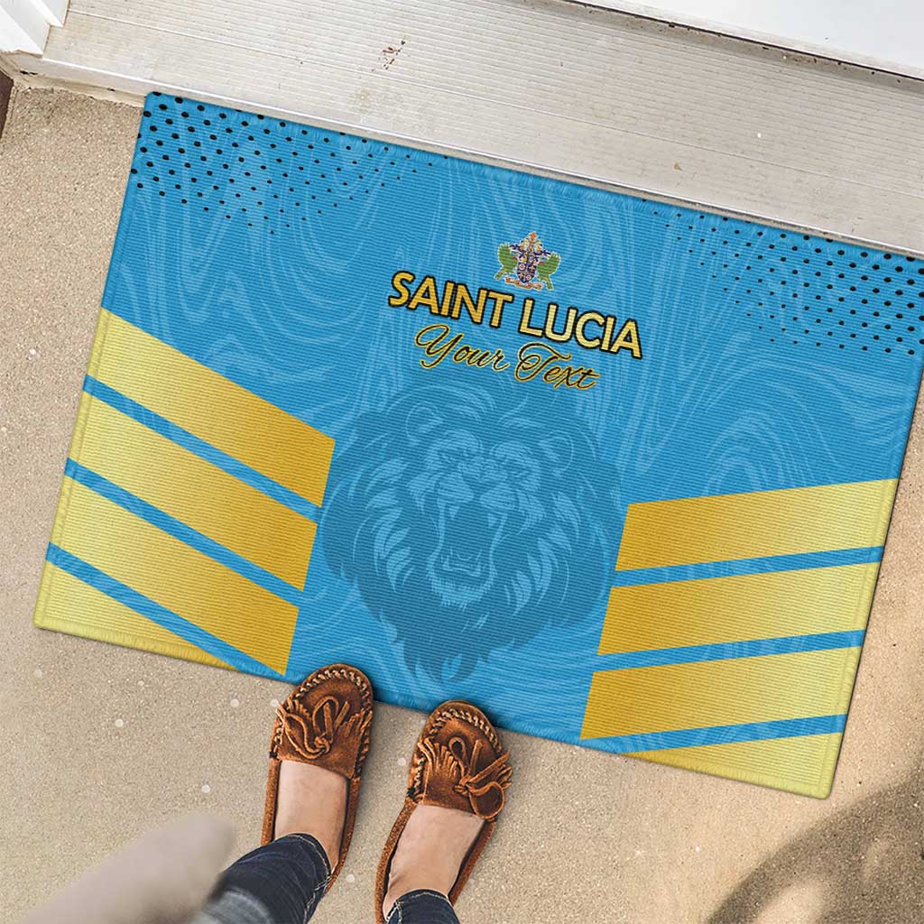 Custom Saint Lucia Cricket Rubber Doormat Go Beinspired