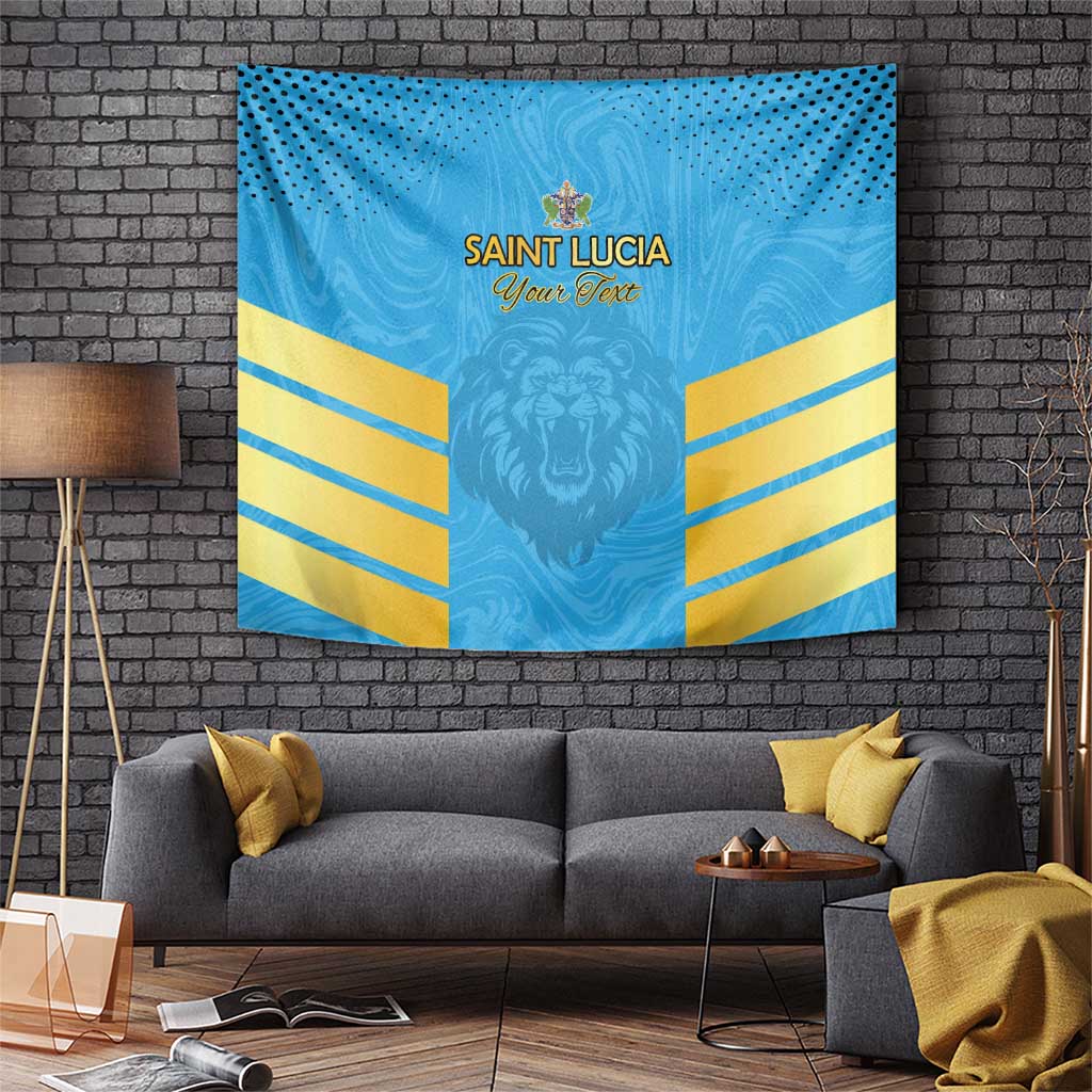 Custom Saint Lucia Cricket Tapestry Go Beinspired