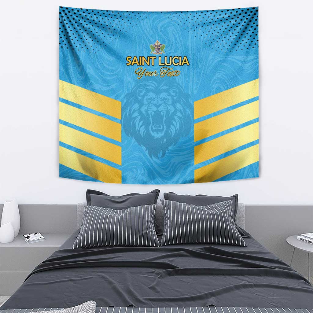 Custom Saint Lucia Cricket Tapestry Go Beinspired