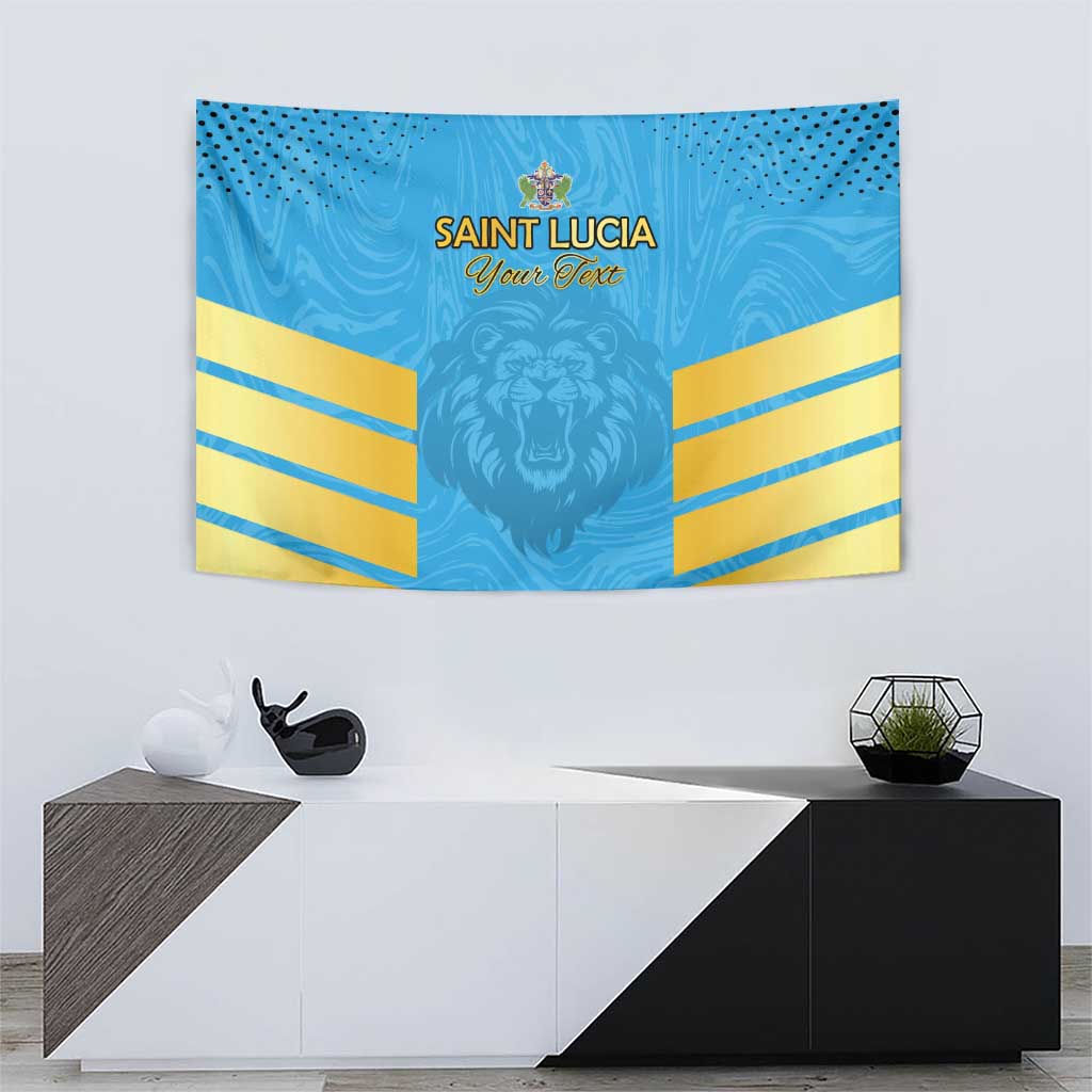Custom Saint Lucia Cricket Tapestry Go Beinspired