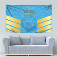 Custom Saint Lucia Cricket Tapestry Go Beinspired