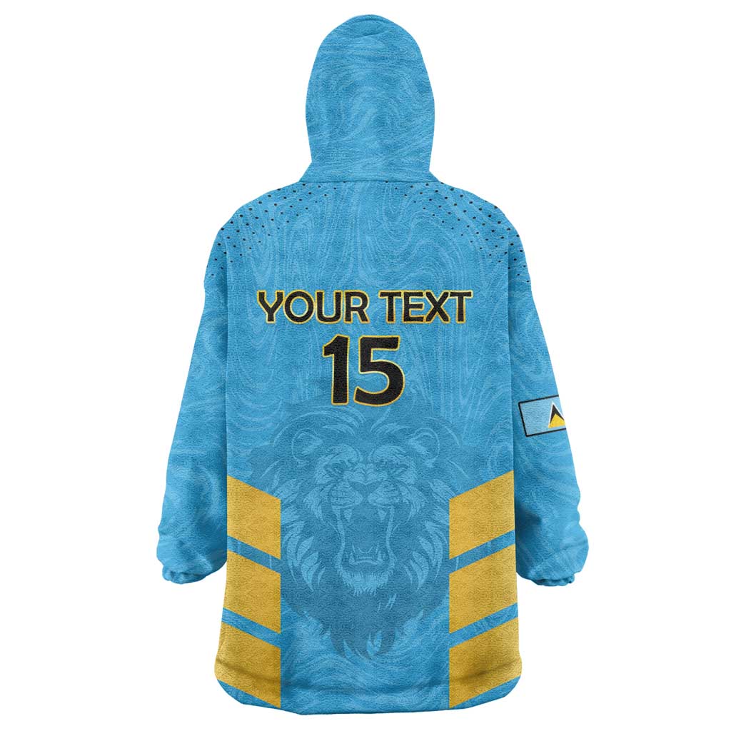 Custom Saint Lucia Cricket Wearable Blanket Hoodie Go Beinspired