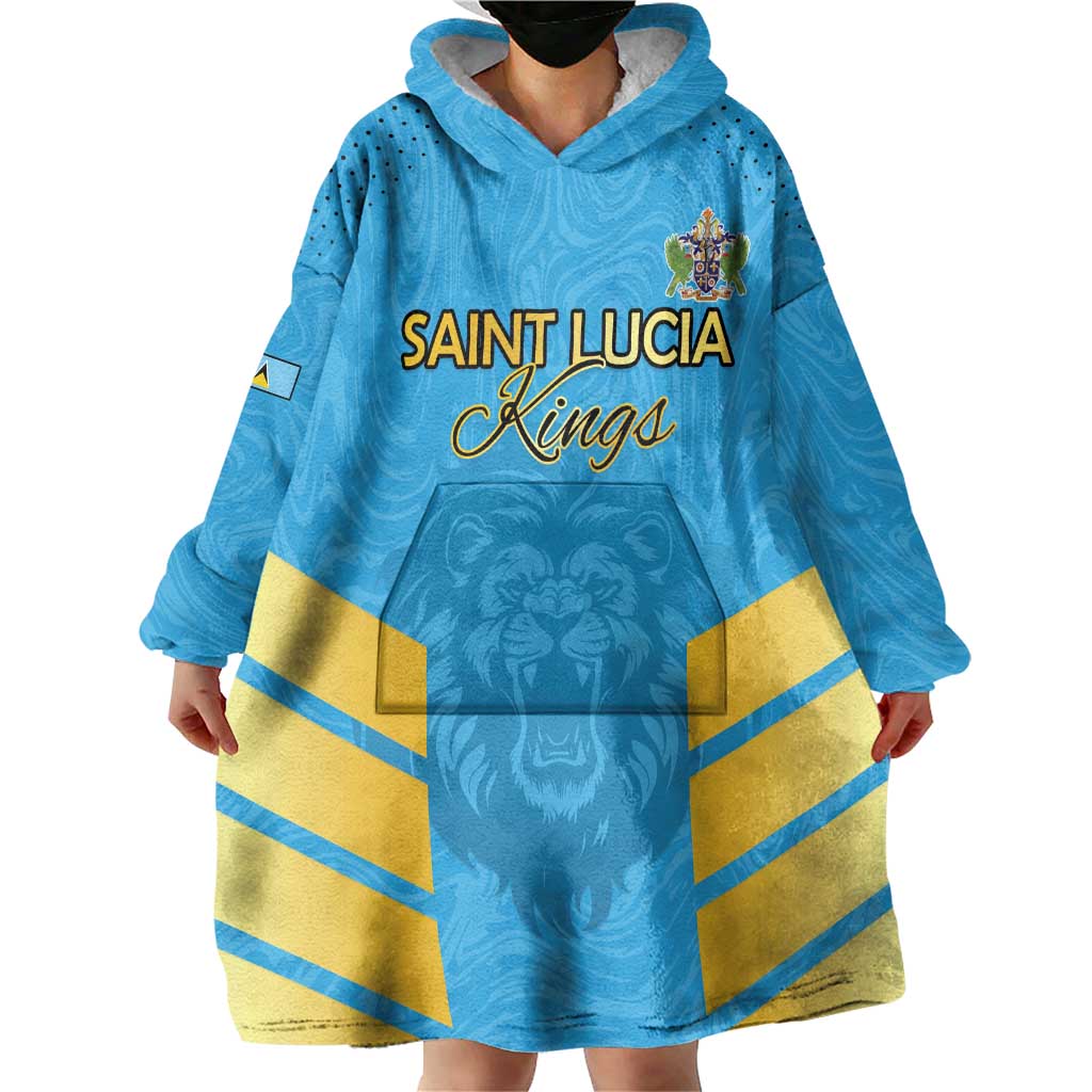 Custom Saint Lucia Cricket Wearable Blanket Hoodie Go Beinspired