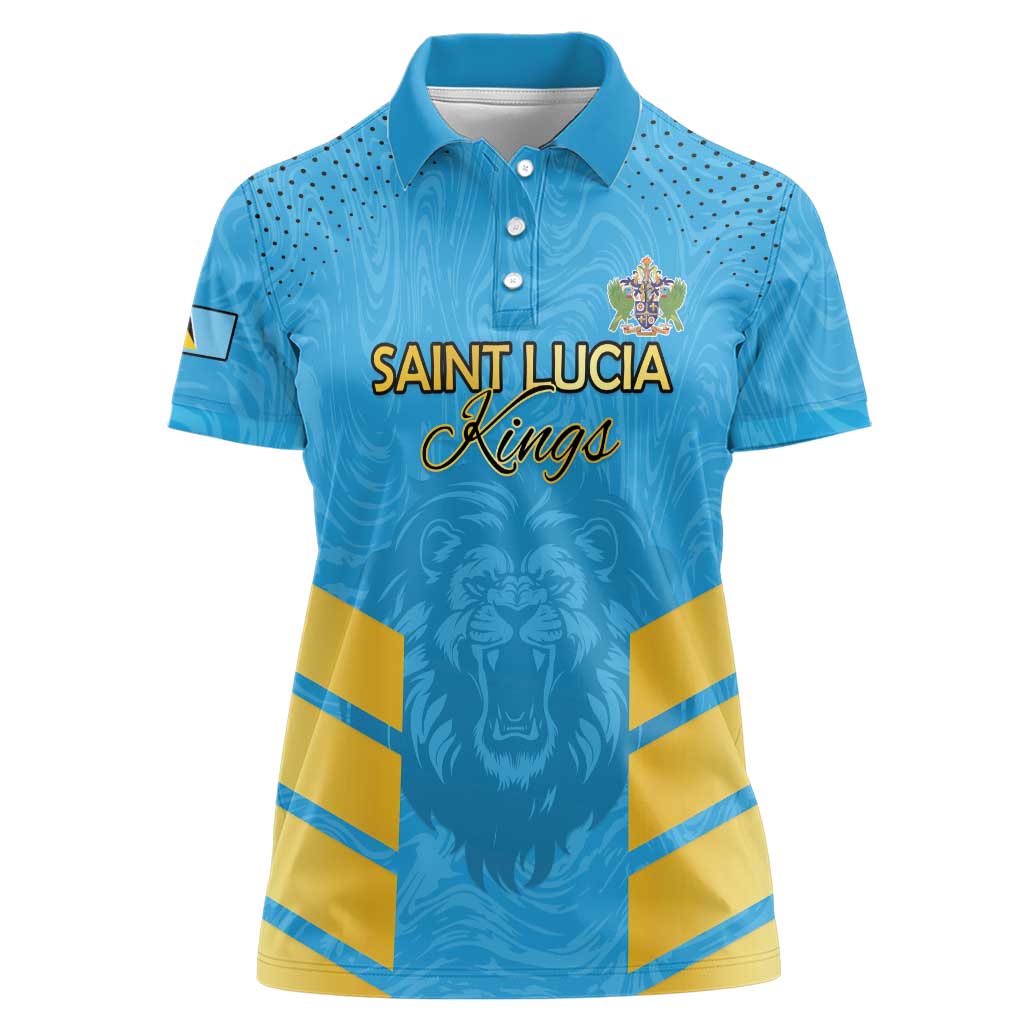 Custom Saint Lucia Cricket Women Polo Shirt Go Beinspired