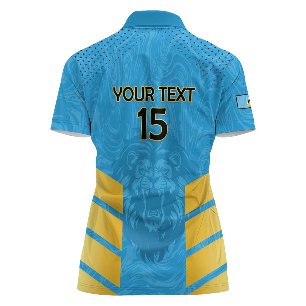 Custom Saint Lucia Cricket Women Polo Shirt Go Beinspired