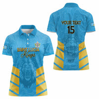 Custom Saint Lucia Cricket Women Polo Shirt Go Beinspired
