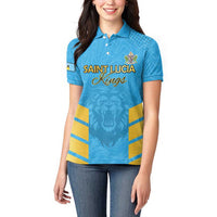 Custom Saint Lucia Cricket Women Polo Shirt Go Beinspired