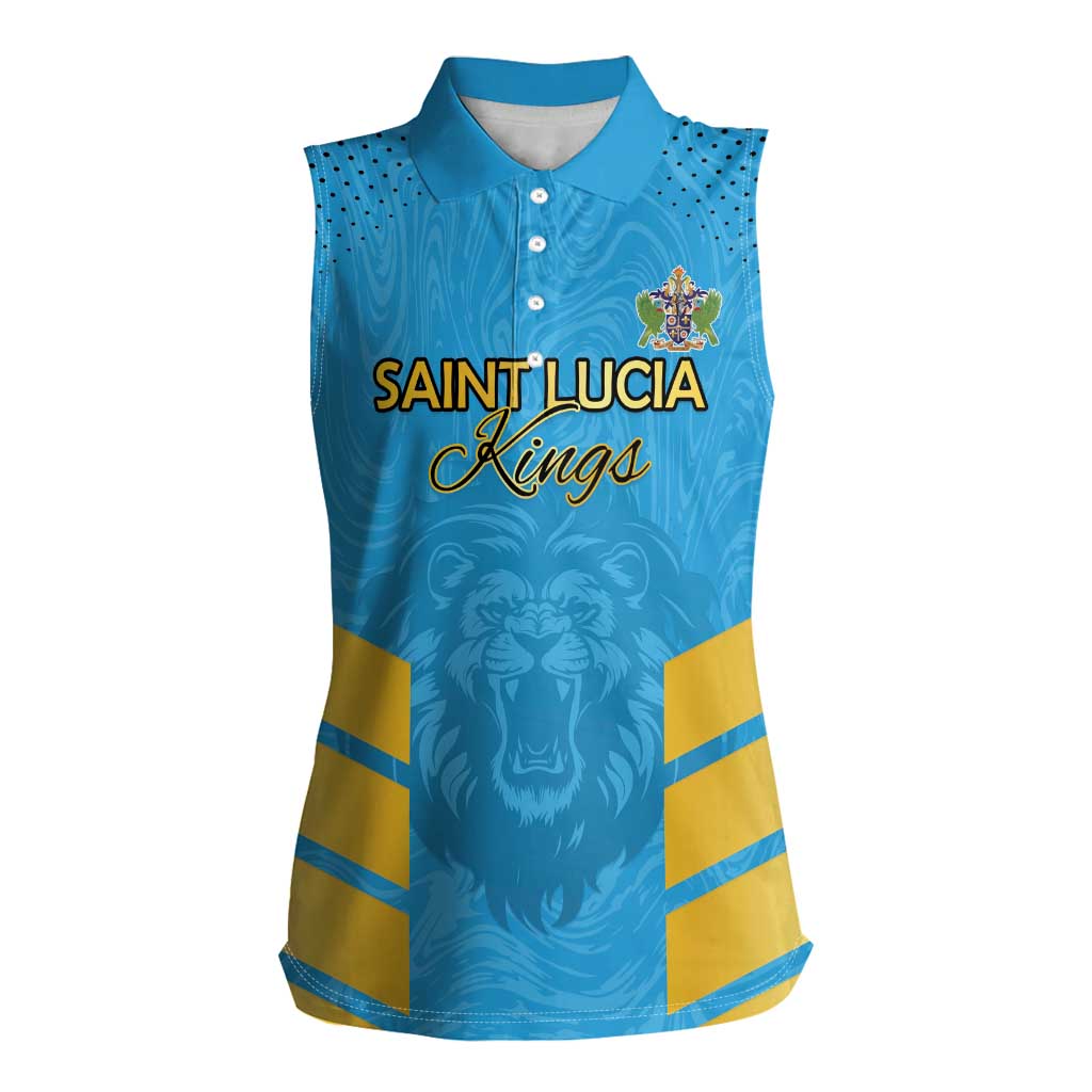 Custom Saint Lucia Cricket Women Sleeveless Polo Shirt Go Beinspired