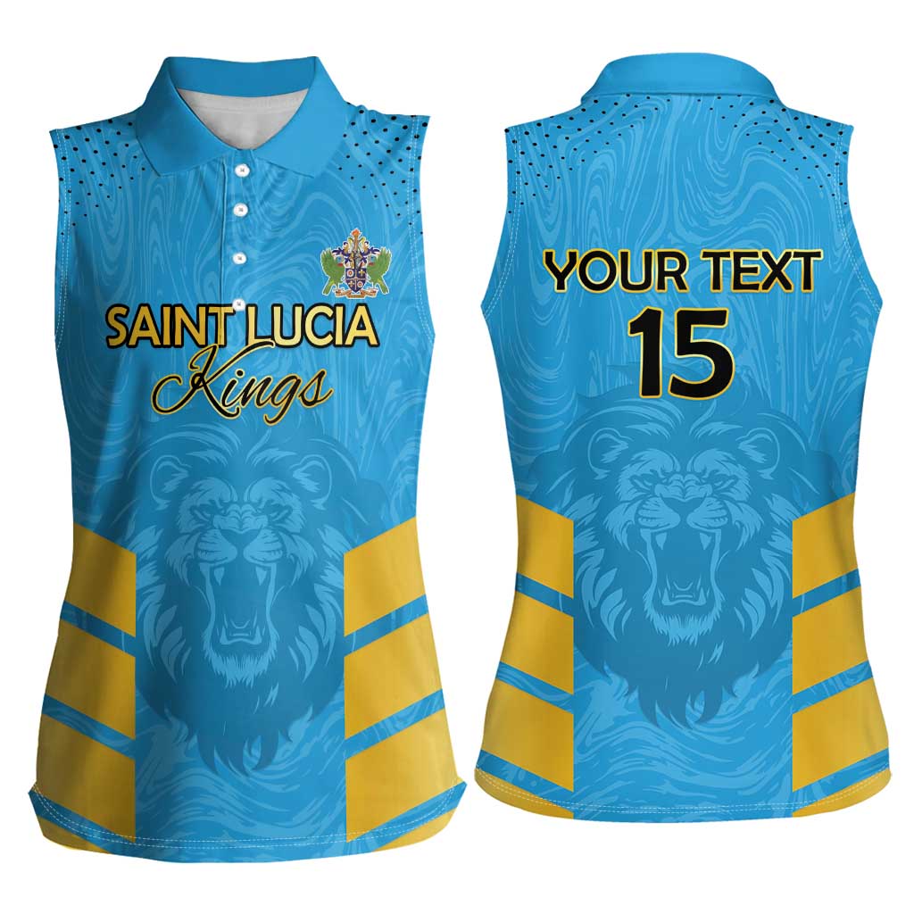 Custom Saint Lucia Cricket Women Sleeveless Polo Shirt Go Beinspired