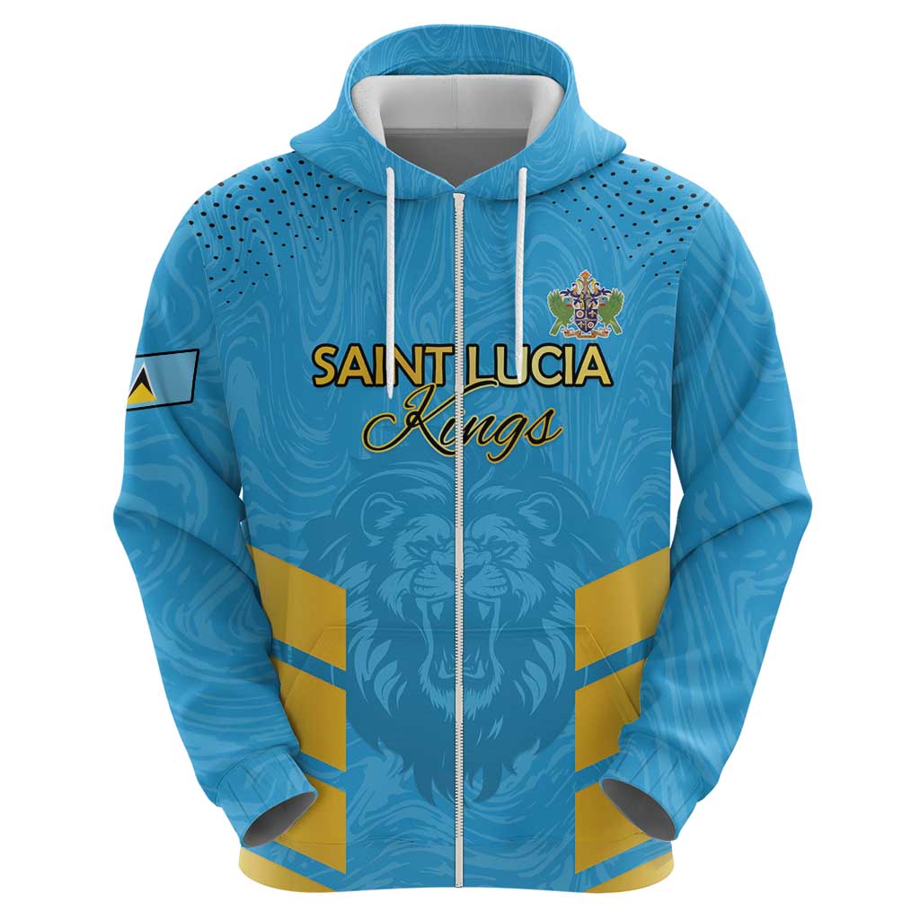 Custom Saint Lucia Cricket Zip Hoodie Go Beinspired