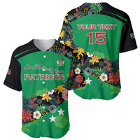 Custom St Kitts and Nevis Cricket Baseball Jersey Tropical Flowers Jersey
