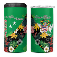 Custom St Kitts and Nevis Cricket 4 in 1 Can Cooler Tumbler Tropical Flowers Jersey