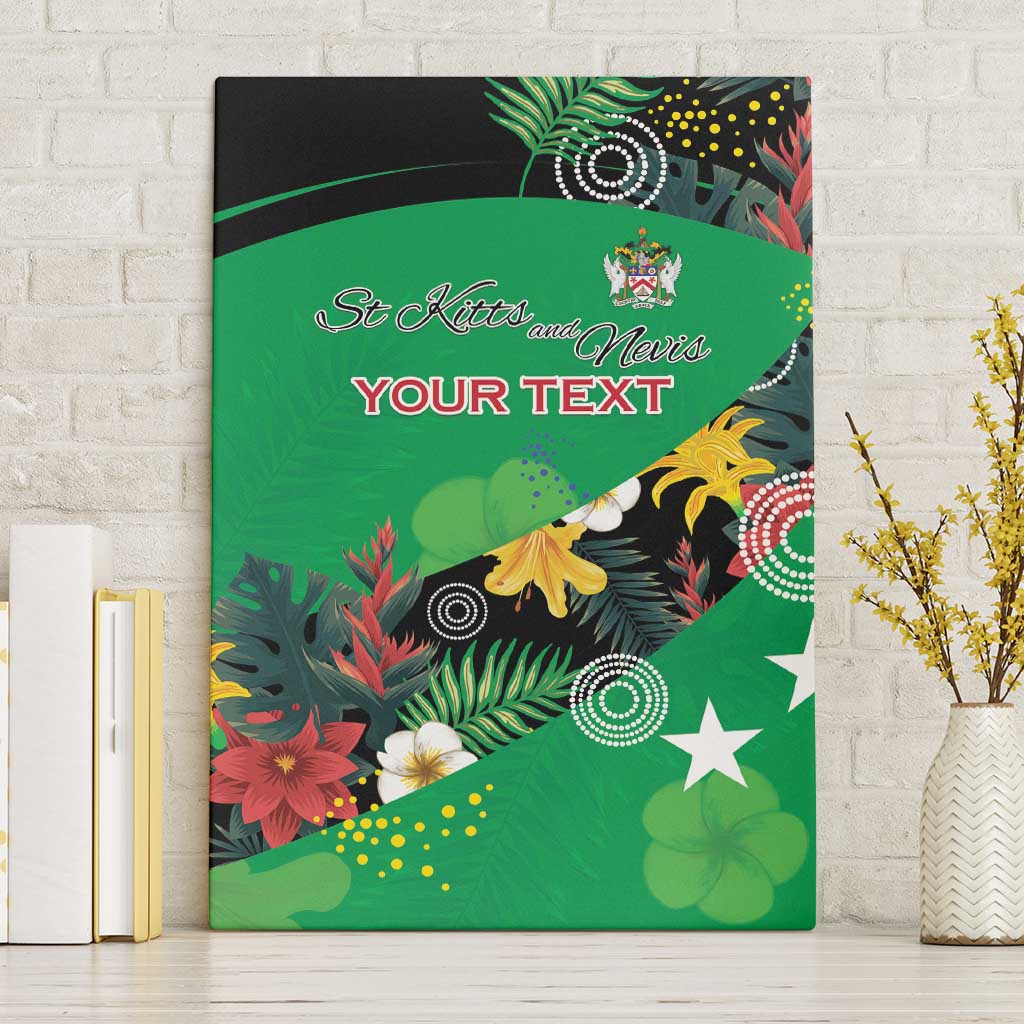 Custom St Kitts and Nevis Cricket Canvas Wall Art Tropical Flowers Jersey