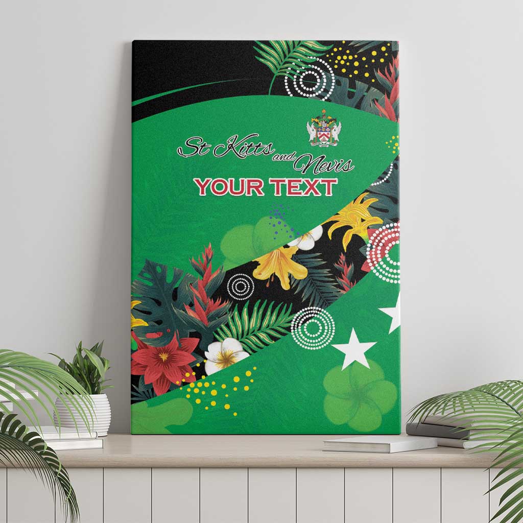Custom St Kitts and Nevis Cricket Canvas Wall Art Tropical Flowers Jersey