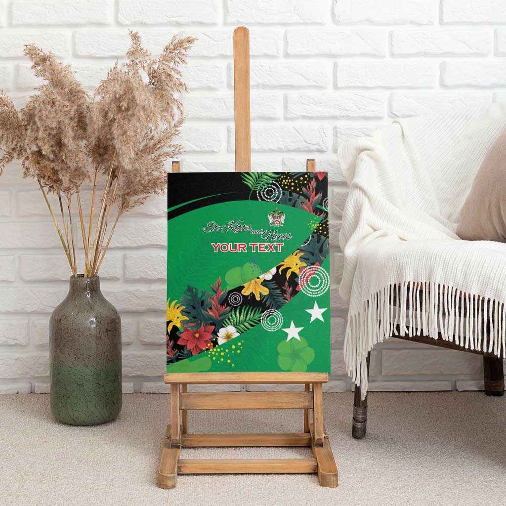 Custom St Kitts and Nevis Cricket Canvas Wall Art Tropical Flowers Jersey