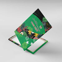 Custom St Kitts and Nevis Cricket Canvas Wall Art Tropical Flowers Jersey