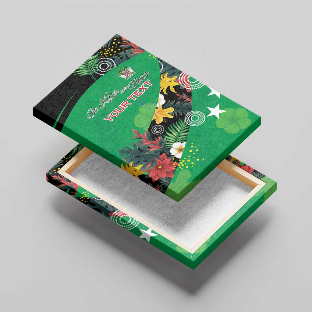 Custom St Kitts and Nevis Cricket Canvas Wall Art Tropical Flowers Jersey