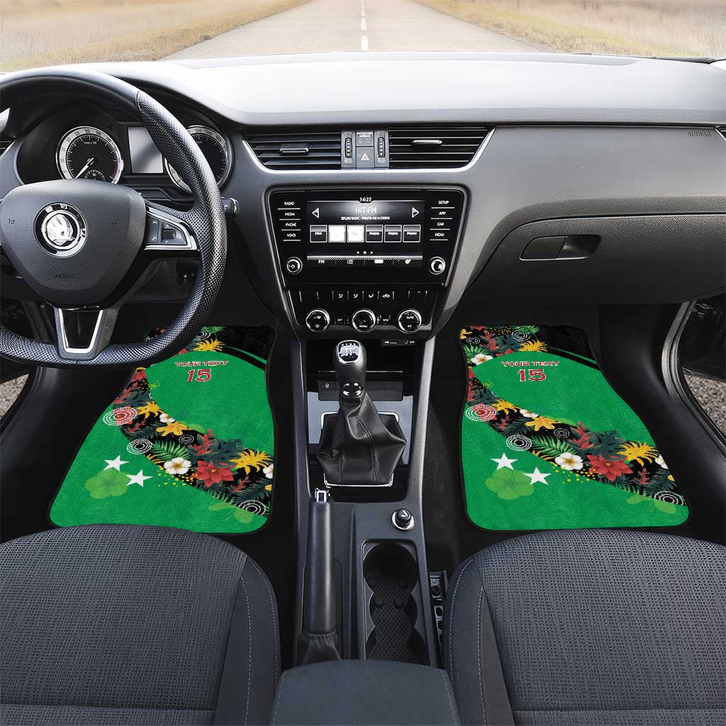 Custom St Kitts and Nevis Cricket Car Mats Tropical Flowers Jersey