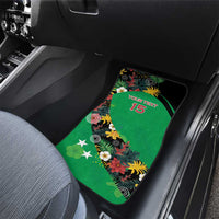 Custom St Kitts and Nevis Cricket Car Mats Tropical Flowers Jersey