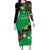 Custom St Kitts and Nevis Cricket Family Matching Long Sleeve Bodycon Dress and Hawaiian Shirt Tropical Flowers Jersey