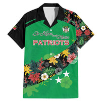 Custom St Kitts and Nevis Cricket Family Matching Mermaid Dress and Hawaiian Shirt Tropical Flowers Jersey